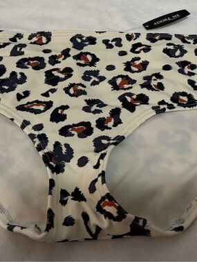 Adore Leopard Print Bikini Briefs in Cream, Black & Rust